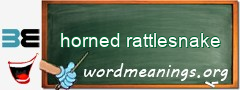WordMeaning blackboard for horned rattlesnake